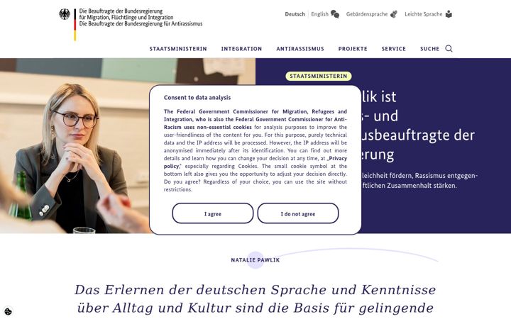 Screenshot von integrationsbeauftragte.de