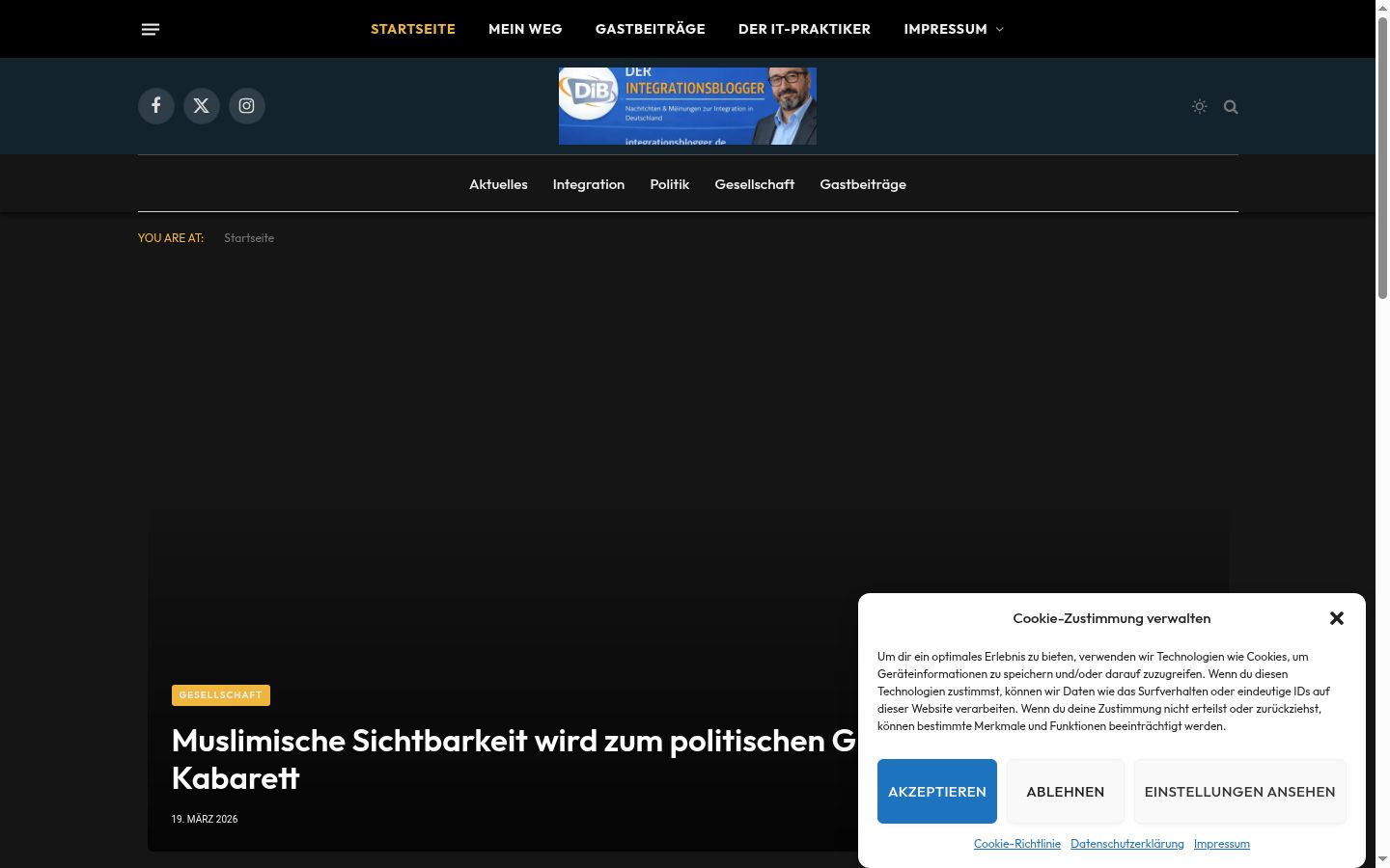 Snimka zaslona bannera za privolu prikazanog prije bilo kakve interakcije