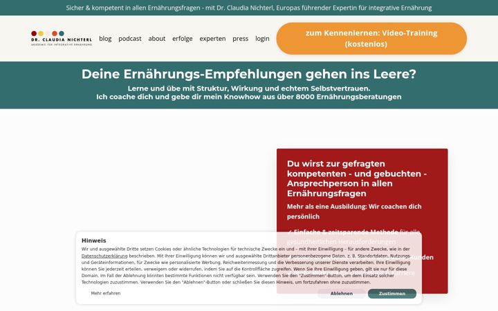 Screenshot of integrative-ernaehrung.com