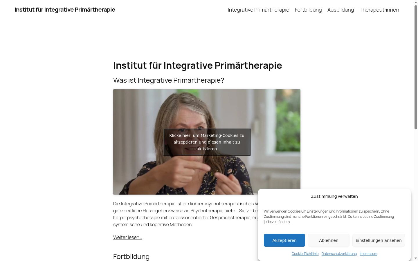 Capture d'écran de la bannière de consentement affichée avant toute interaction