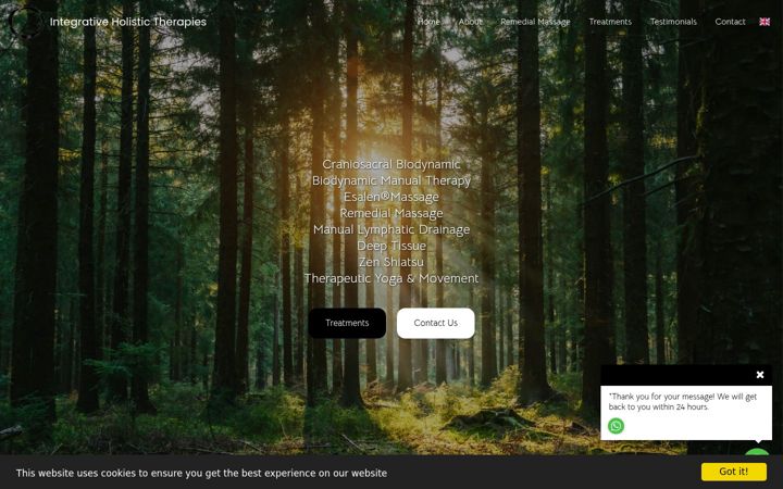 Screenshot of integrativeholistictherapies.co.uk