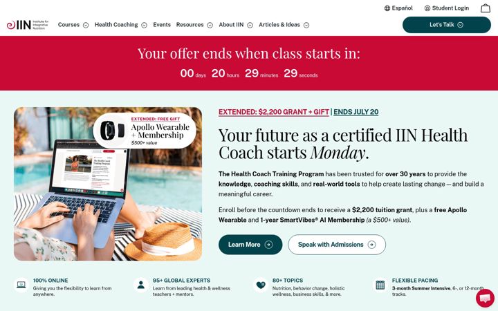 Screenshot of integrativenutrition.com