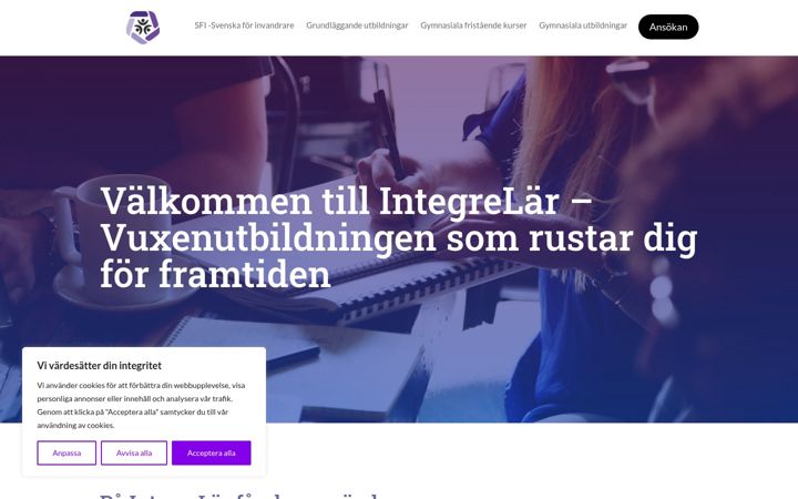 Screenshot of integrelar.se