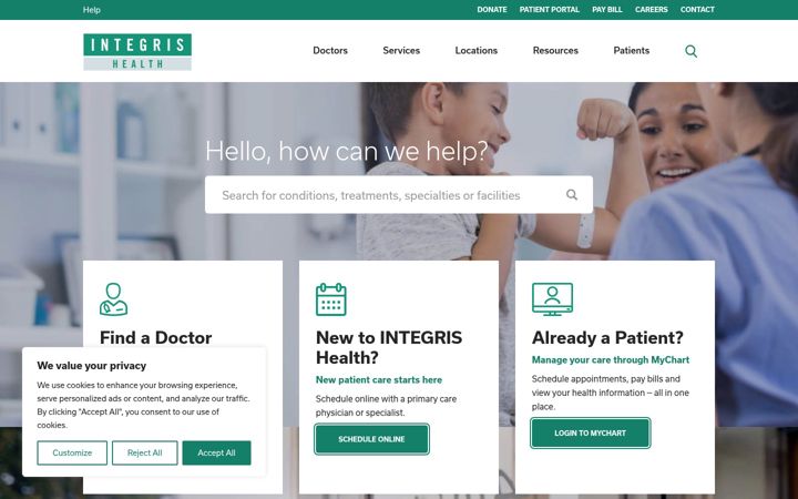Screenshot of integrisok.com