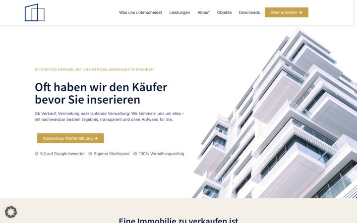 Screenshot of integritas-immobilien.de
