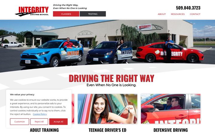 Screenshot of integrity-driving.com