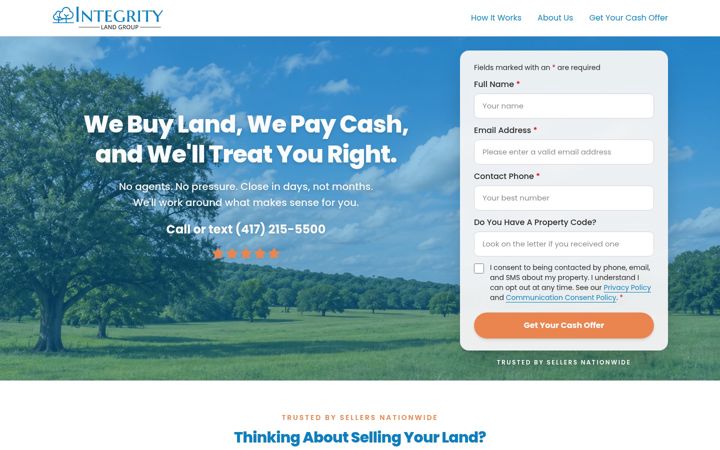 Screenshot of integritylandgroup.com