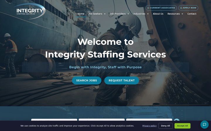Screenshot of integritystaffing.net