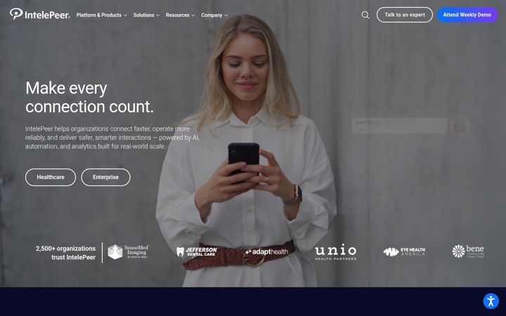 Screenshot of intelepeer.com
