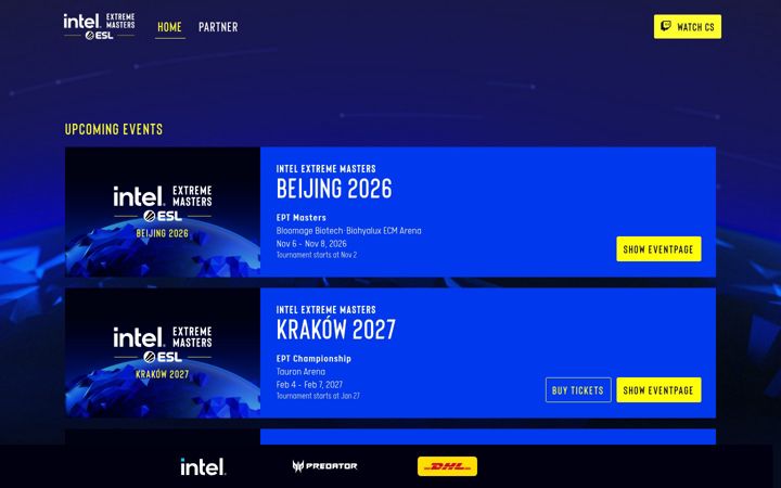 Screenshot of intelextrememasters.com