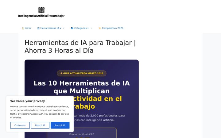 Screenshot of inteligenciaartificialparatrabajar.com