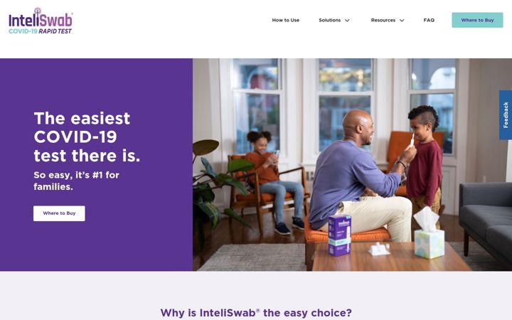 Screenshot of inteliswab.com