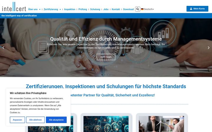 Screenshot of intellcert.com