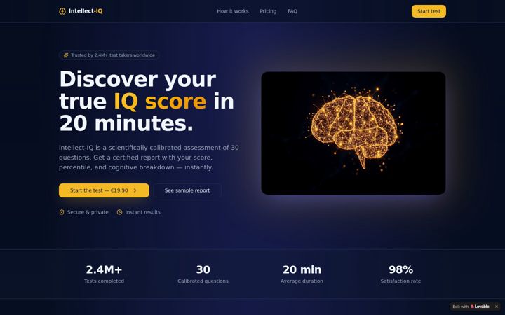 Screenshot of intellect-iq.com