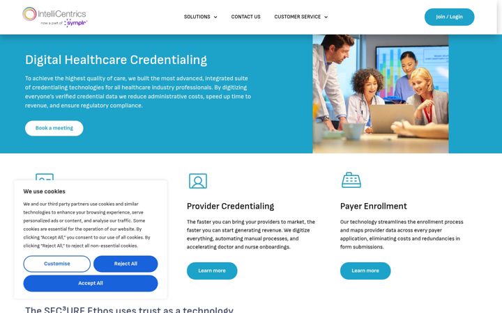 Screenshot of intellicentrics.com