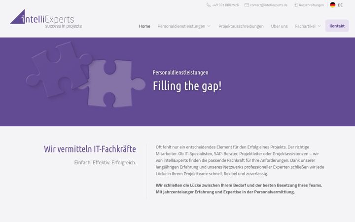Screenshot of intelliexperts.de