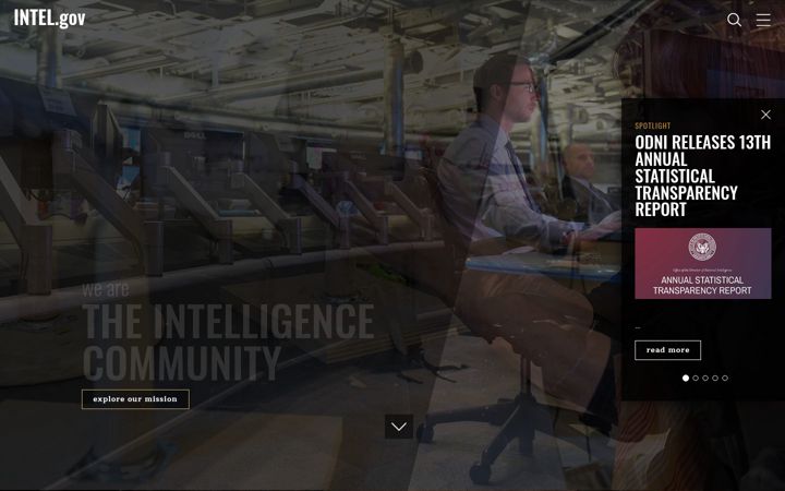 Screenshot von intelligence.gov