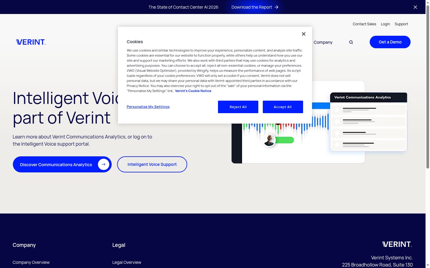 Screenshot of the consent banner shown before any interaction