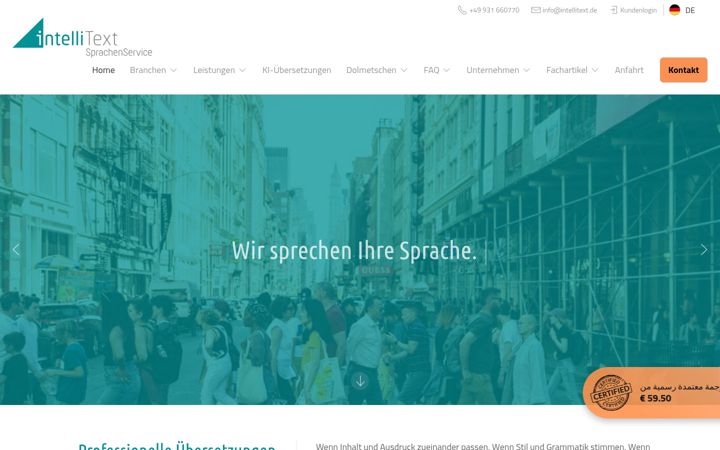 Screenshot of intellitext.de