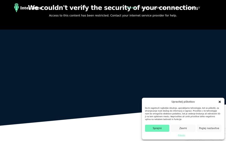 Screenshot von inteltrace.si