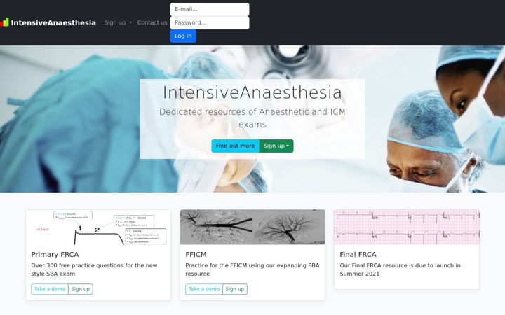 Screenshot of intensiveanaesthesia.com