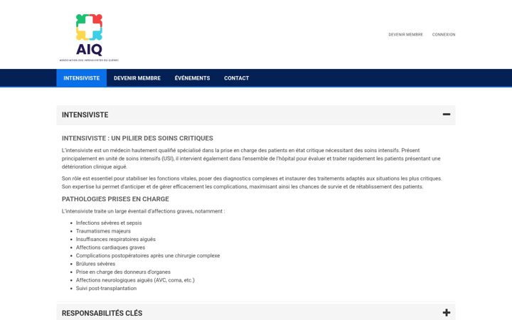 Screenshot of intensivistes.org