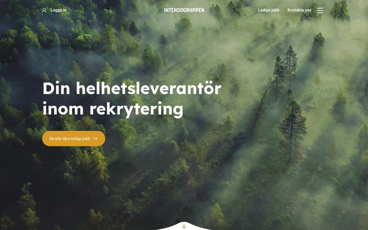 Posnetek zaslona intensogruppen.se