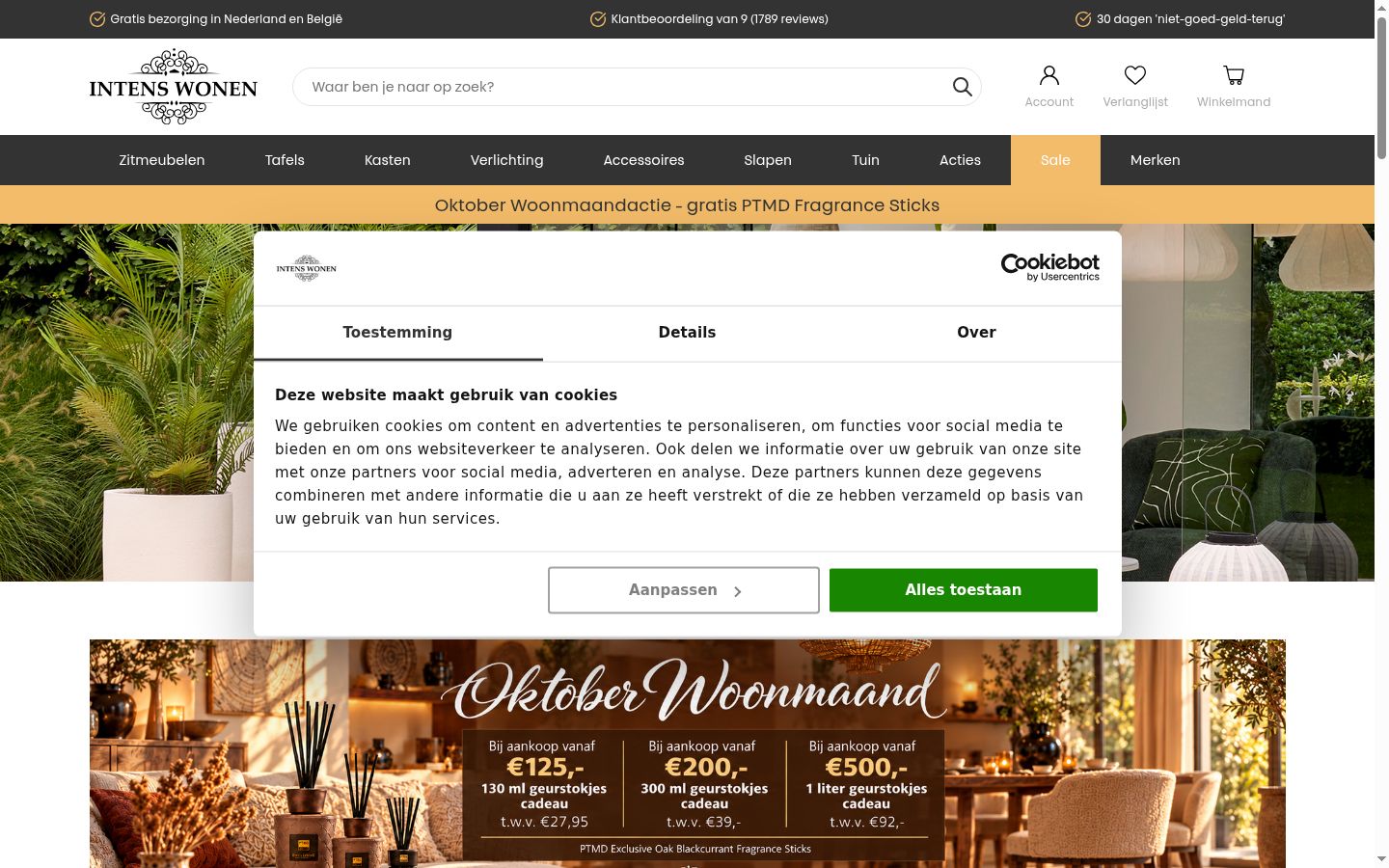 Screenshot des Einwilligungsbanners vor jeglicher Interaktion
