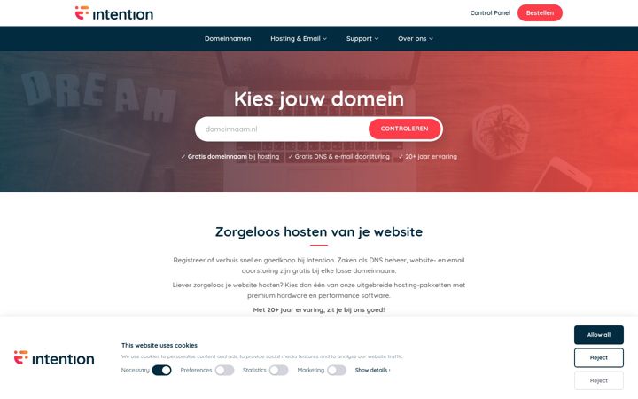 Screenshot of intention.nl
