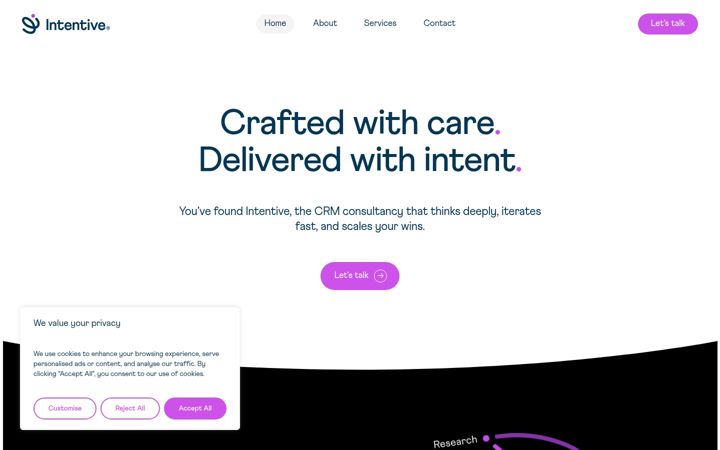 Screenshot of intentive.digital