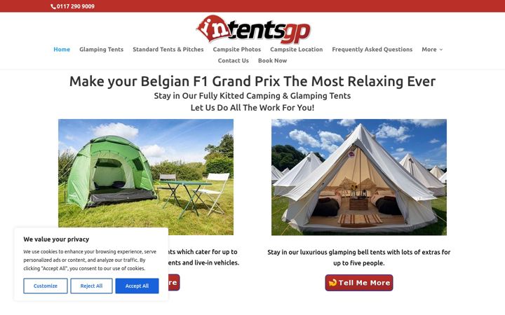 Screenshot of intentsgpbookings.com