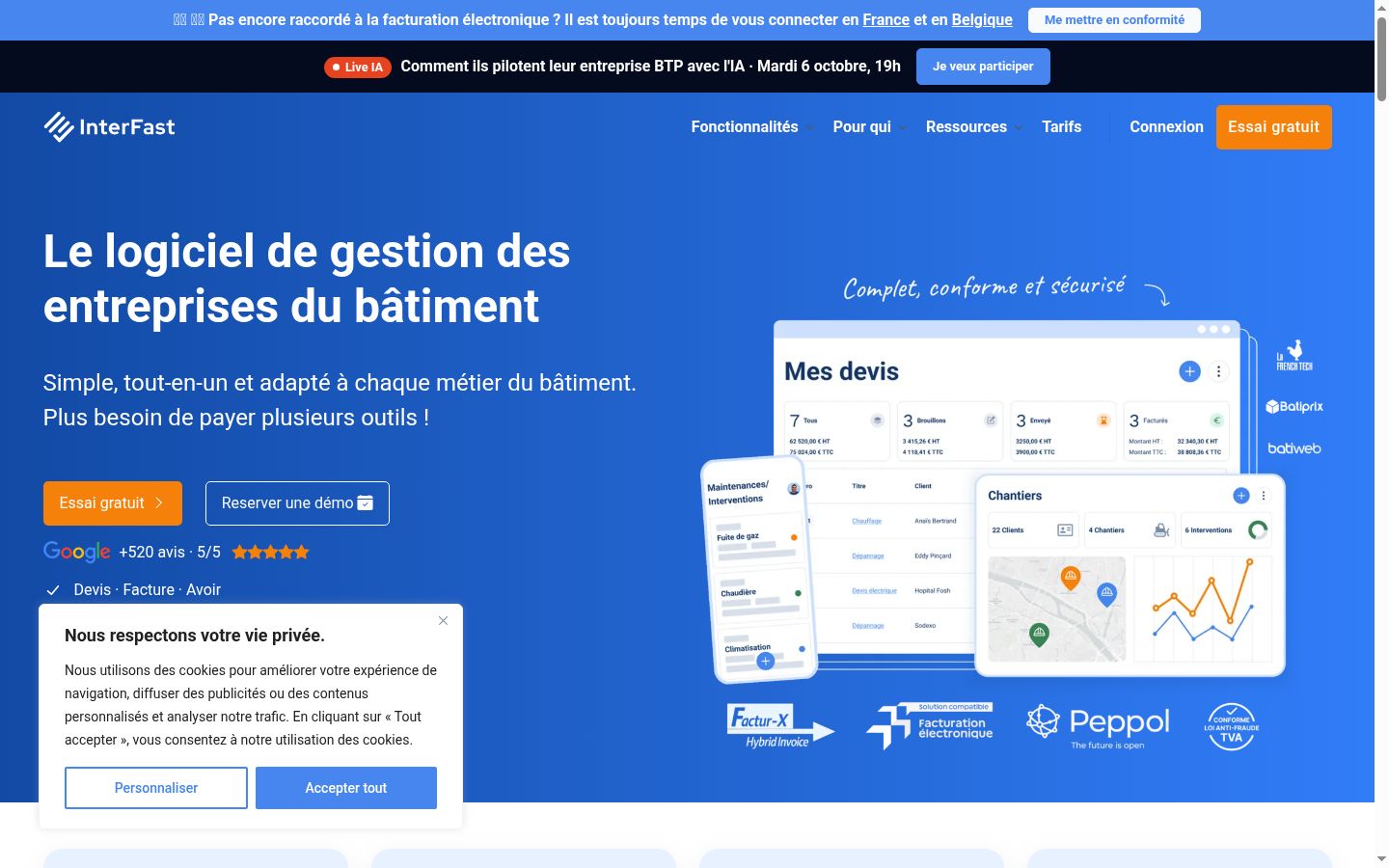Screenshot of the consent banner shown before any interaction