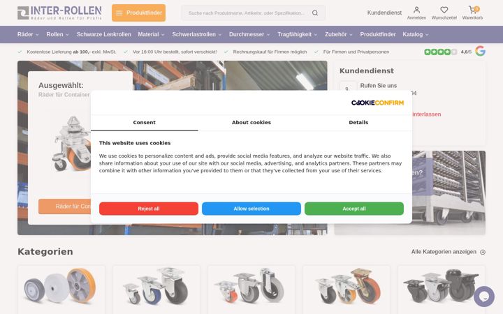Screenshot of inter-rollen.de