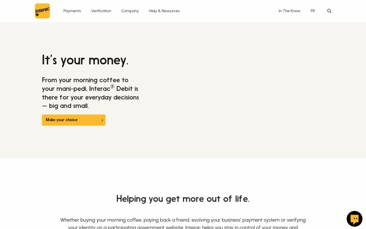Captura de pantalla de interac.ca