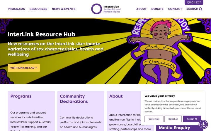 Screenshot of interaction.org.au