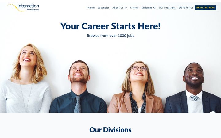 Screenshot of interactionrecruitment.co.uk