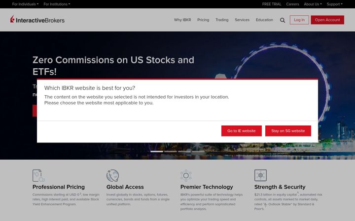 Screenshot of interactivebrokers.com.sg