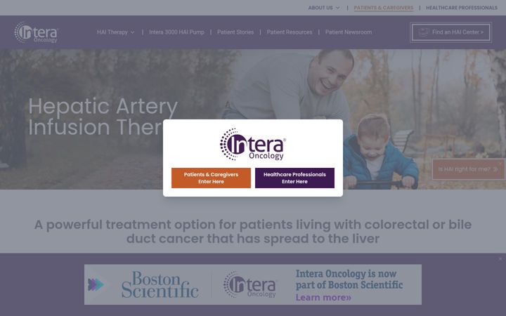 Screenshot of interaoncology.com