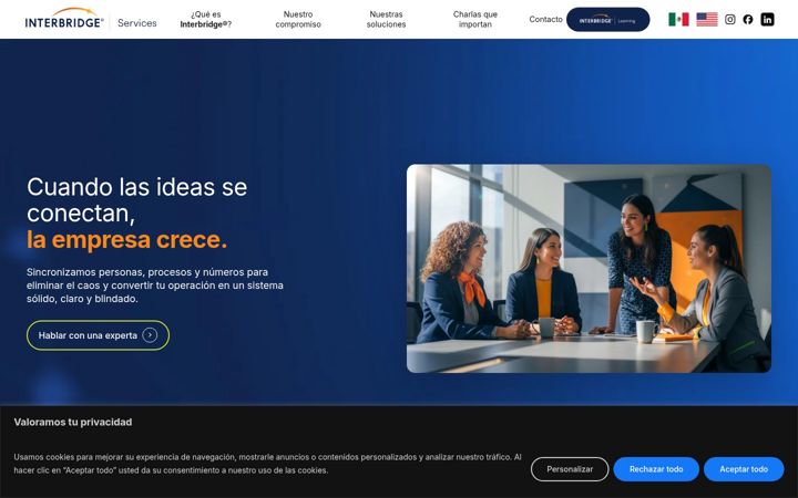 Screenshot of interbridge.mx
