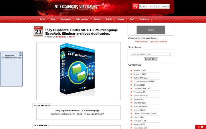 Capture d'écran de intercambiosvirtuales.org