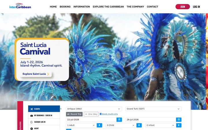 Captura de pantalla de intercaribbean.com
