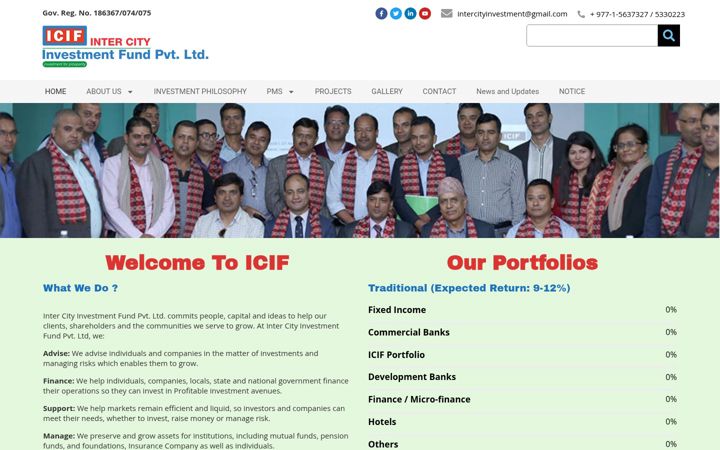Screenshot of intercityinvestment.com.np