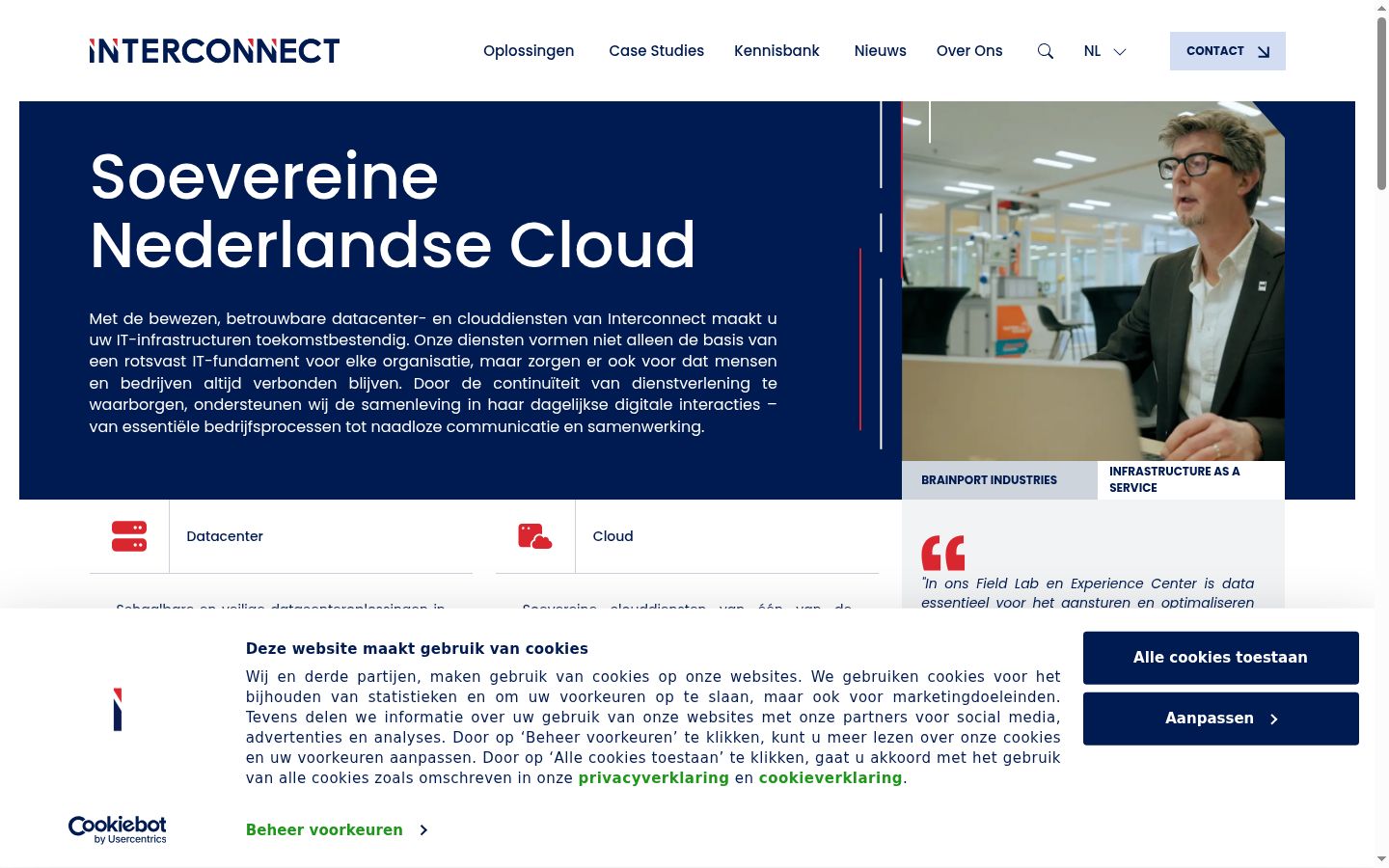 Screenshot del banner di consenso mostrato prima di qualsiasi interazione