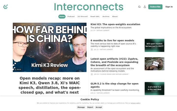 Screenshot of interconnects.ai