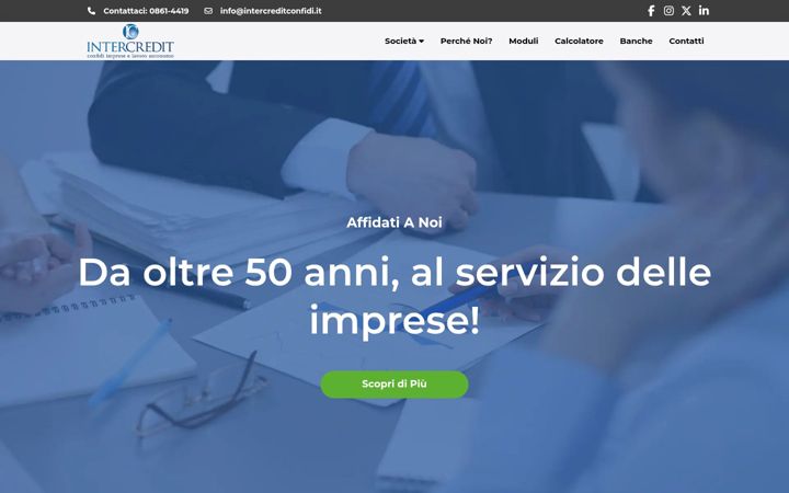 Screenshot of intercreditconfidi.it