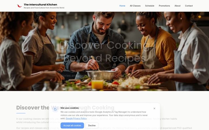 Screenshot of interculturalkitchen.com