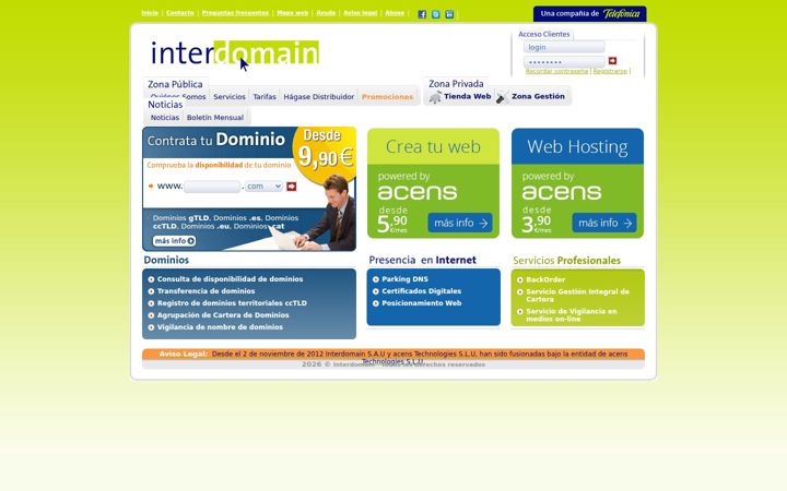 Screenshot of interdomain.es
