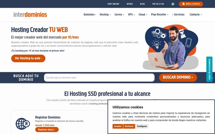 Skärmbild av interdominios.com