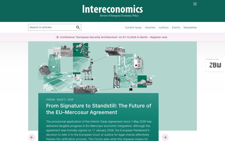Screenshot of intereconomics.eu