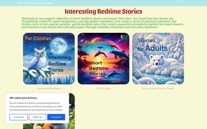 Screenshot of interestingbedtimestories.com
